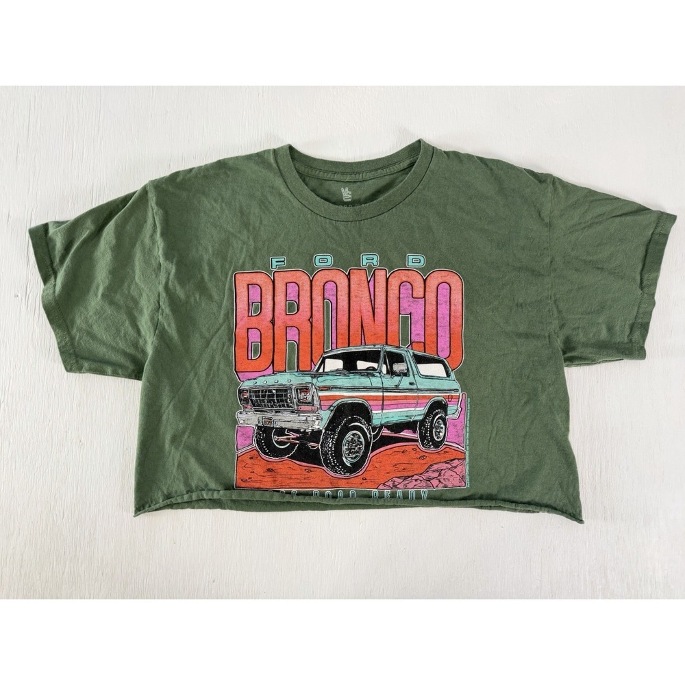 Junk Food Clothing Ford Bronco Off Road Ready Flea Market Women's M Crop Tee - Picture 2 of 16